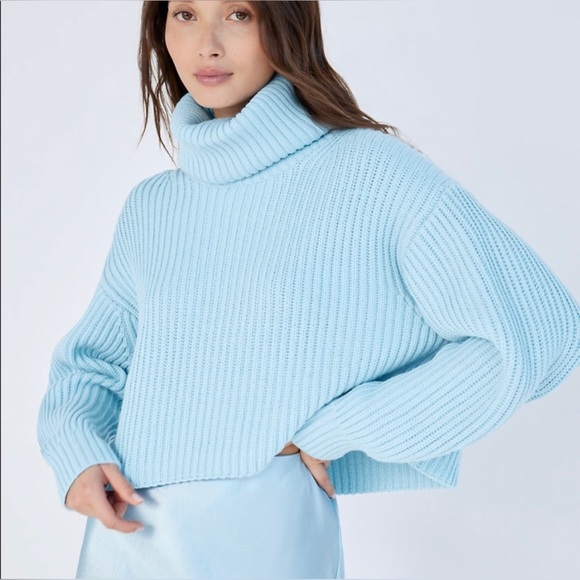 Babaton Sweaters - NWOT Aritzia Babaton Merino Wool Pastel  Dream Blue Guell Turtleneck Sweater